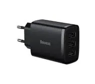 Baseus Compact Quick Charger 3x USB17W Czarny