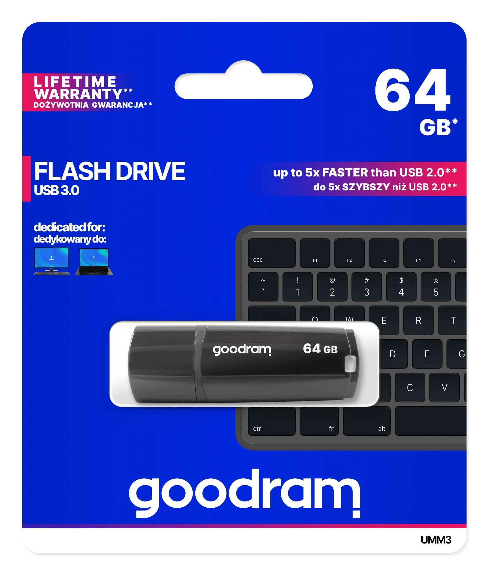 PenDrive GoodRam UMM3 64GB USB 3.0 Czarny