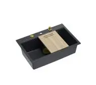 Quadron HQM7650U8_PVDG1 Marc Workstation Granitowy Czarny metalik/Złoty