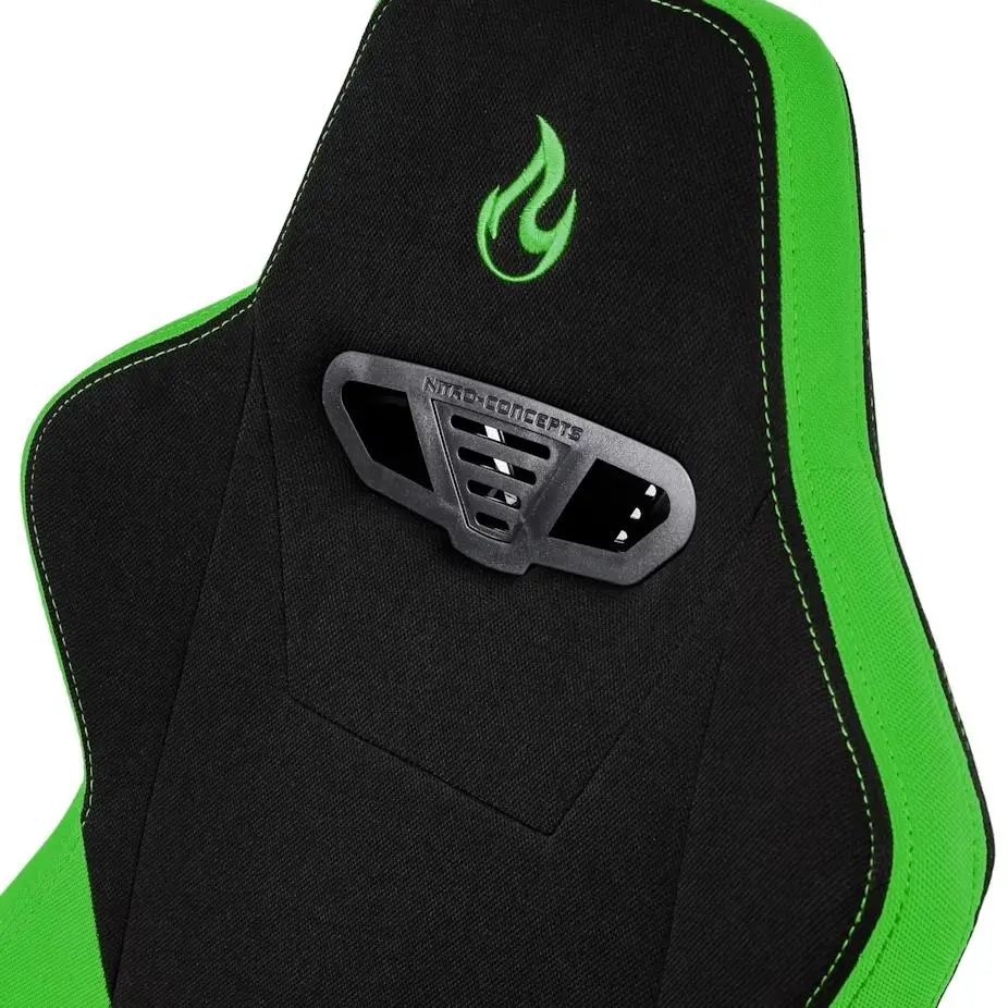 Fotel Nitro Concepts S300 Atomic Green Gamingowy do 135kg Tkanina Czarno-zielony
