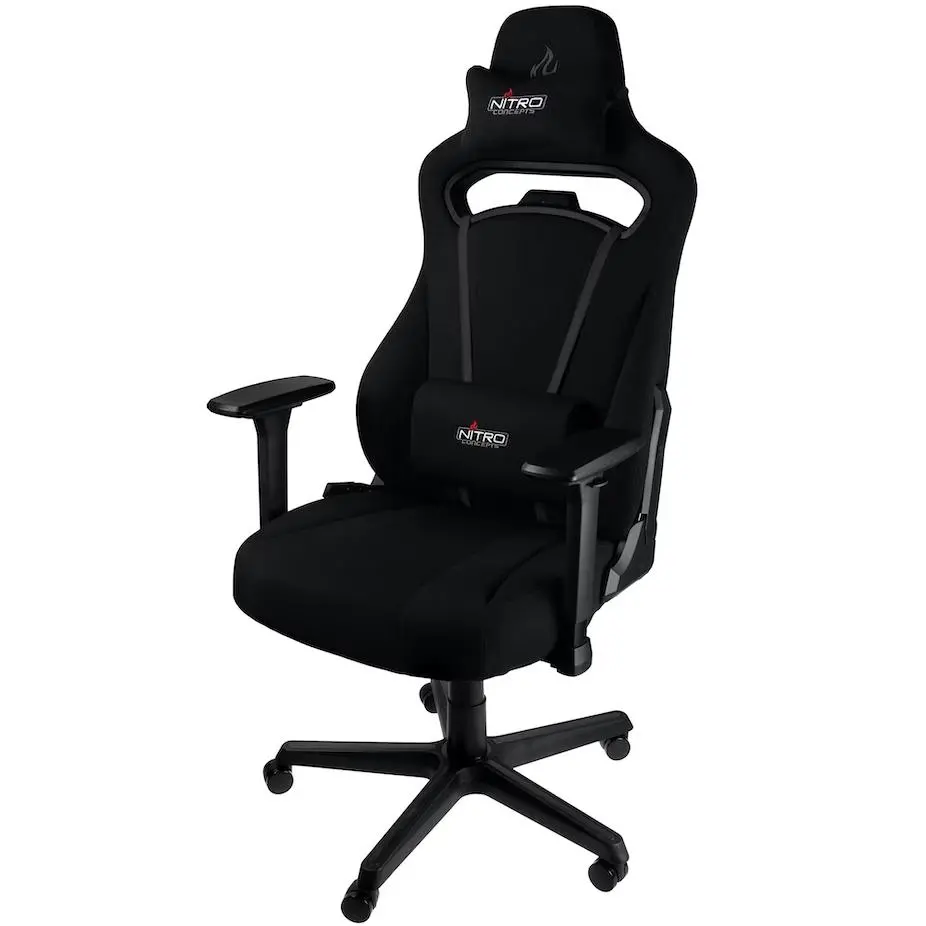 Fotel Nitro Concepts E250 Stealth Black Biurowy do 120kg Tkanina Czarny