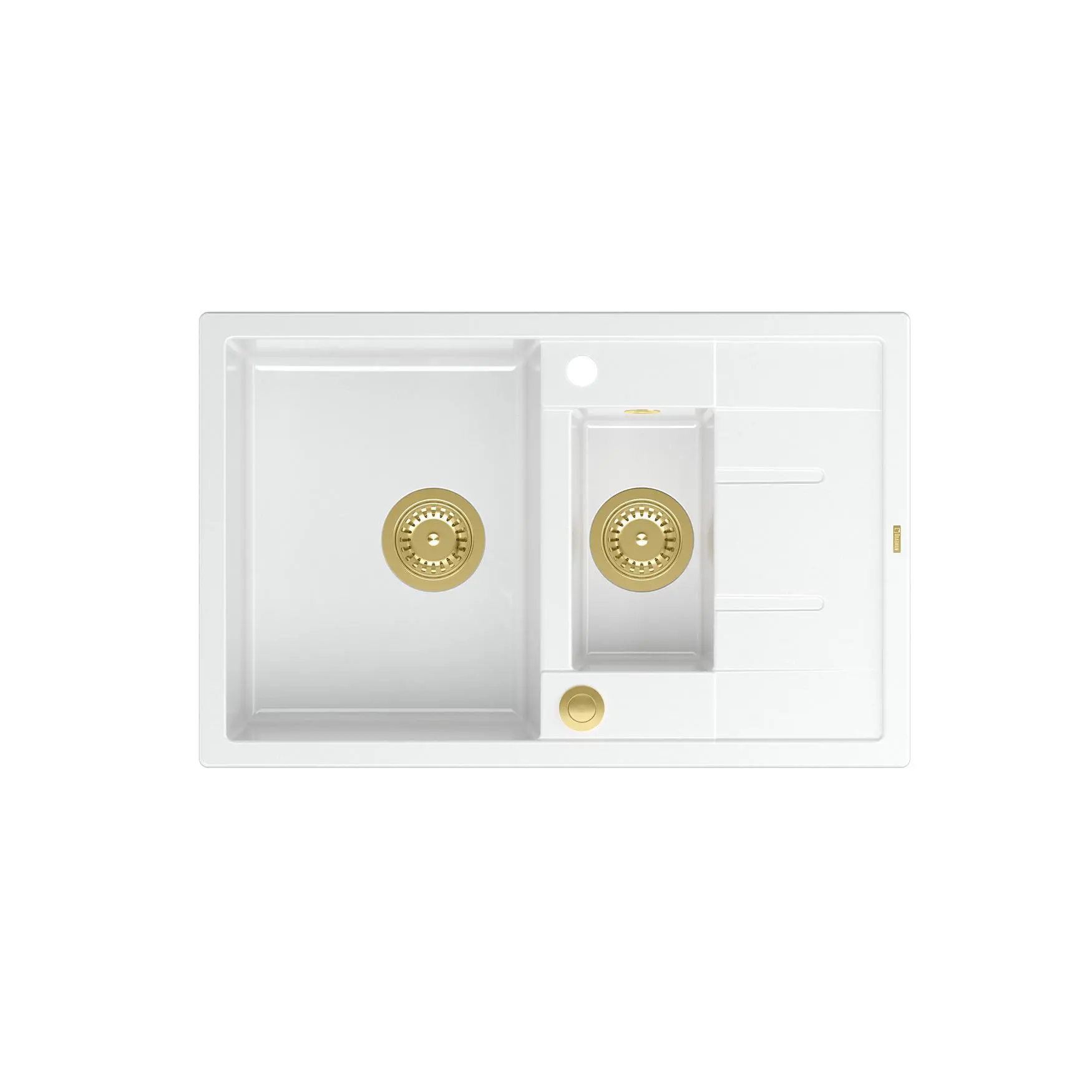 Zlewozmywak Quadron HB8224U1-G1 P2O Morgan 156 Granitowy Biały/Złoty