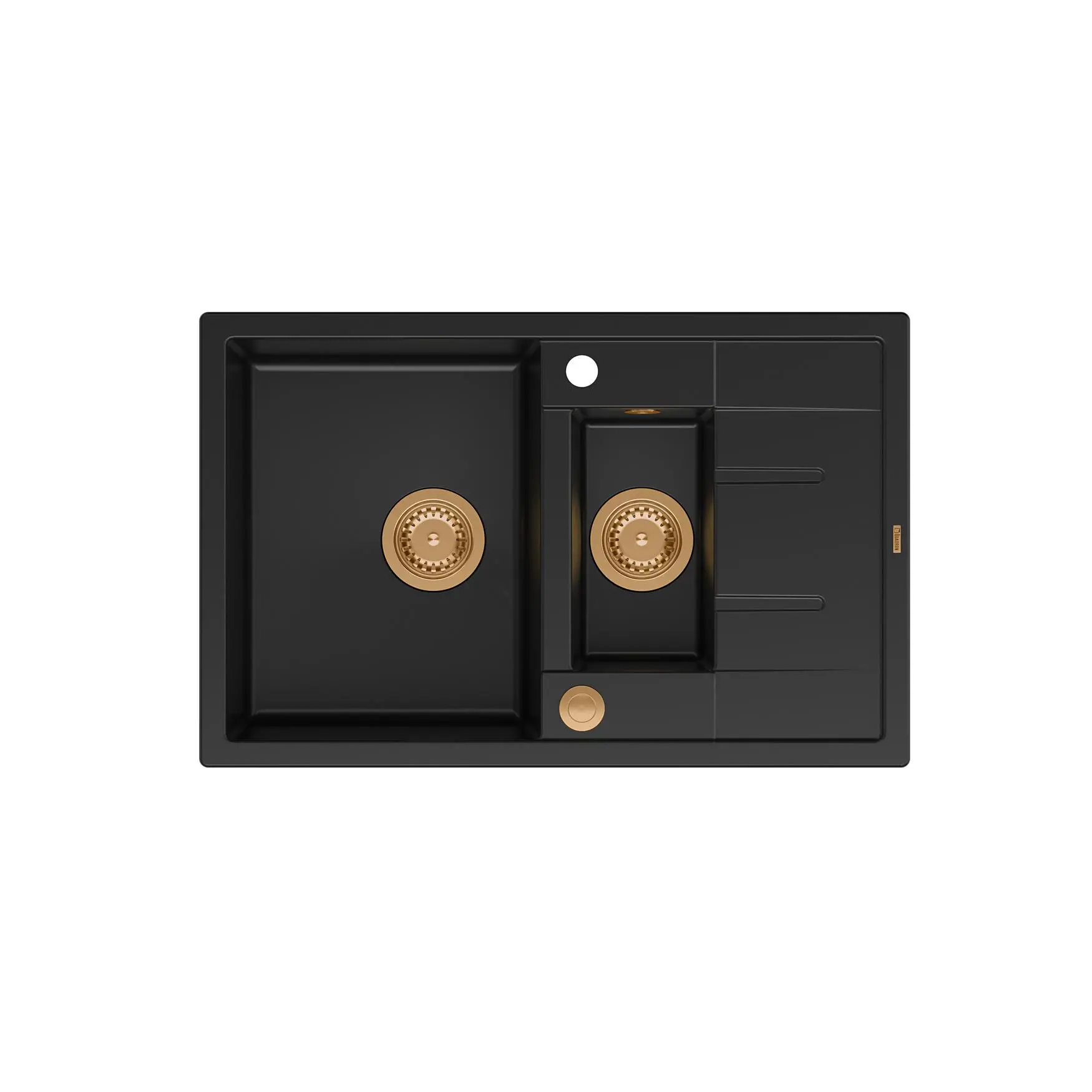 Zlewozmywak Quadron HB8224U7-C1 P2O Morgan 156 Granitowy Czarny mat/Miedziany