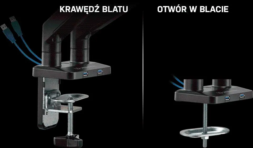 Uchwyt do monitora Ultradesk Branch Double na 2 ekrany od 15" do 32" Max 10kg