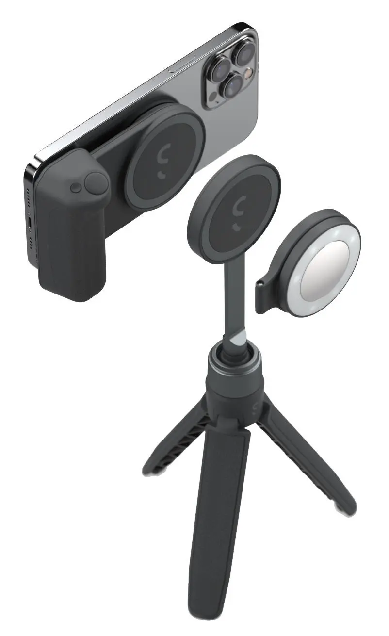 Uchwyt ShiftCam SnapGrip Creator Kit do fotografii mobilnej MagSafe + statyw  Czarny