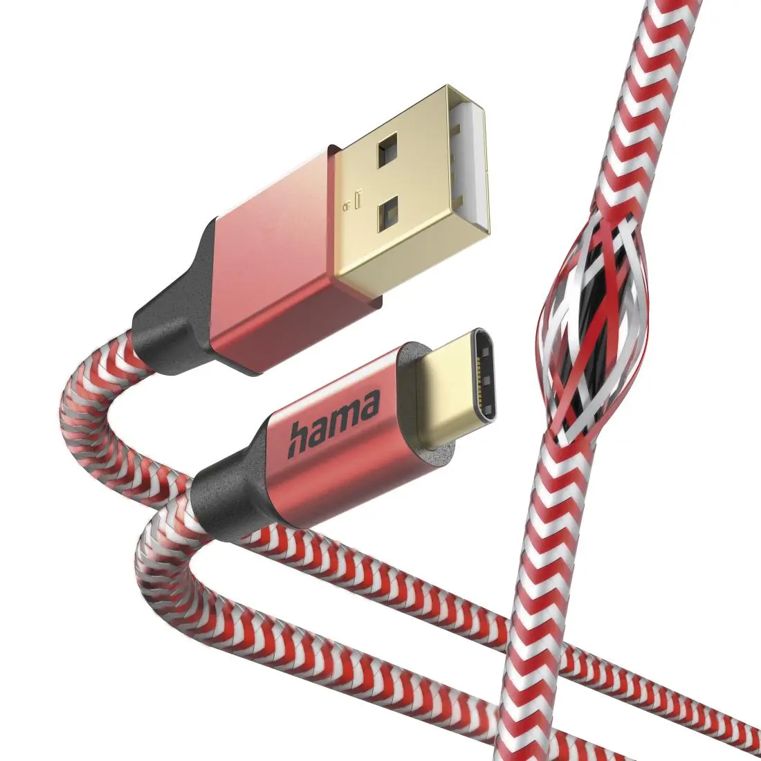 Kabel Hama Reflected USB-C do USB-A 1,5m Czerwony