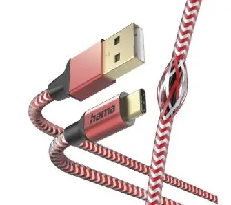 Kabel Hama Reflected USB-C do USB-A 1,5m Czerwony