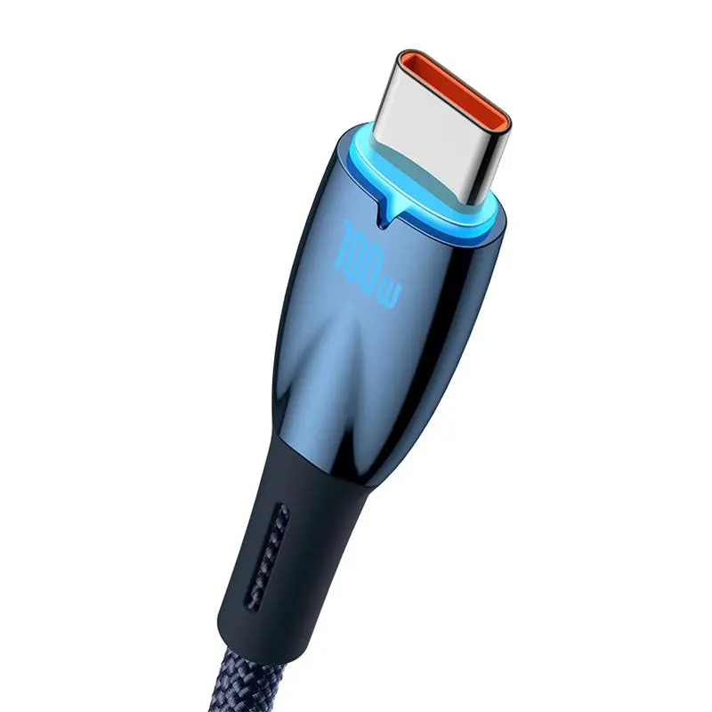 Kabel Baseus USB-C Glimmer 100W 1m Niebieski