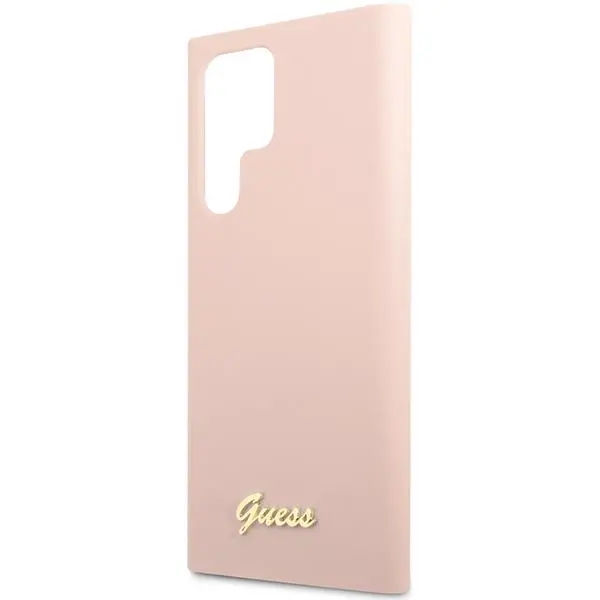 Etui Guess Silicone Script Metal Logo GUHCS23LLSLMGPP do Samsung Galaxy S23 Ultra