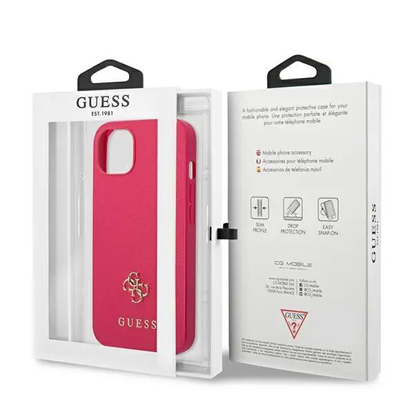 Etui Guess Saffiano 4G Small Metal Logo GUHCP13SPS4MF do iPhone 13 mini