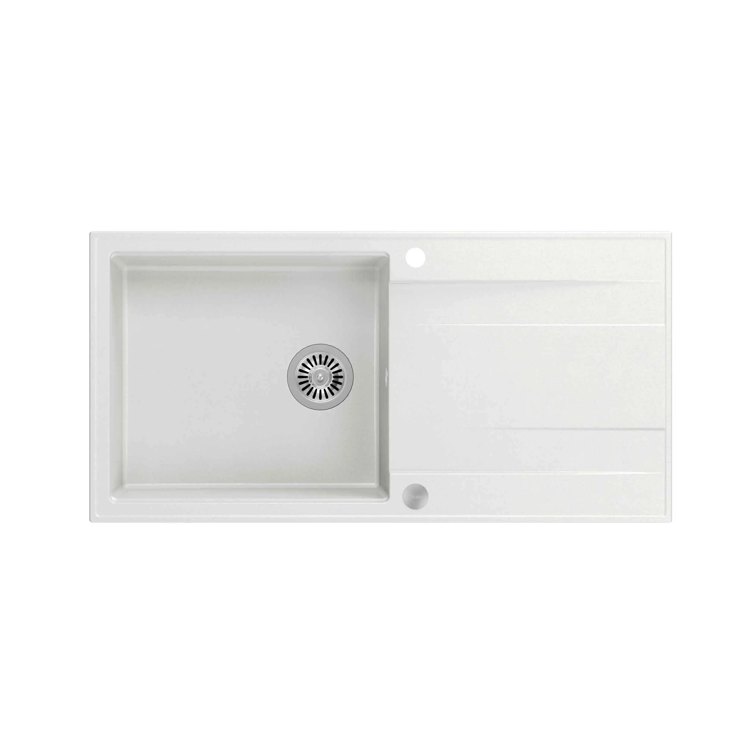 Zlewozmywak Quadron HCQE10050U1_BS P2O Evan 146 XL Granitowy Biały/Stalowy