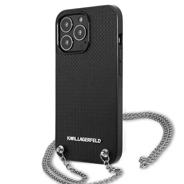 Etui Karl Lagerfeld Leather Textured and Chain KLHCP13LPMK do iPhone 13 Pro /13