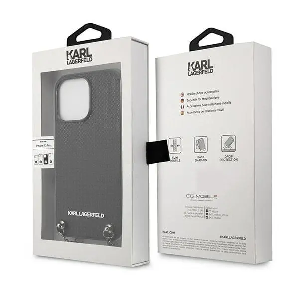 Etui Karl Lagerfeld Leather Textured and Chain KLHCP13LPMK do iPhone 13 Pro /13