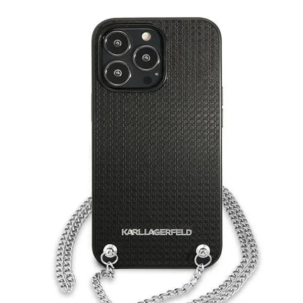 Etui Karl Lagerfeld Leather Textured and Chain KLHCP13LPMK do iPhone 13 Pro /13