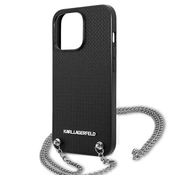 Etui Karl Lagerfeld Leather Textured and Chain KLHCP13LPMK do iPhone 13 Pro /13