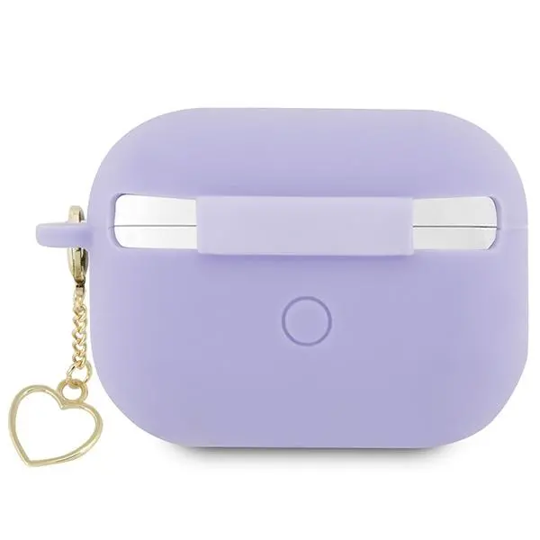 Etui na słuchawki Guess Silicone Charm Heart Collection GUAP2LSCHSU do AirPods Pro 2 Fioletowy