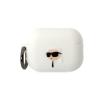 Etui na słuchawki Karl Lagerfeld Silicone Karl Head 3D do AirPods Pro 2 Biały