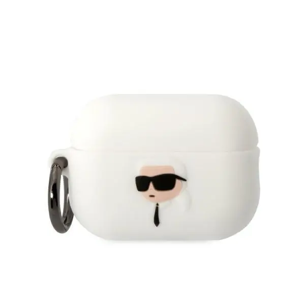 Etui na słuchawki Karl Lagerfeld Silicone Karl Head 3D do AirPods Pro 2 Biały