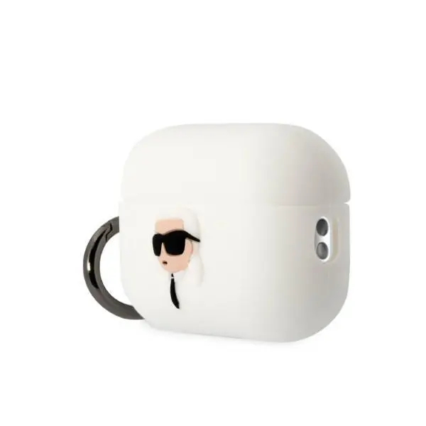 Etui na słuchawki Karl Lagerfeld Silicone Karl Head 3D do AirPods Pro 2 Biały