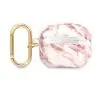 Etui na słuchawki Guess Marble Strap Collection do AirPods 3 Różowo-biały