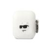 Etui na słuchawki Karl Lagerfeld Silicone Choupette Head 3D do AirPods 1/2 Biały