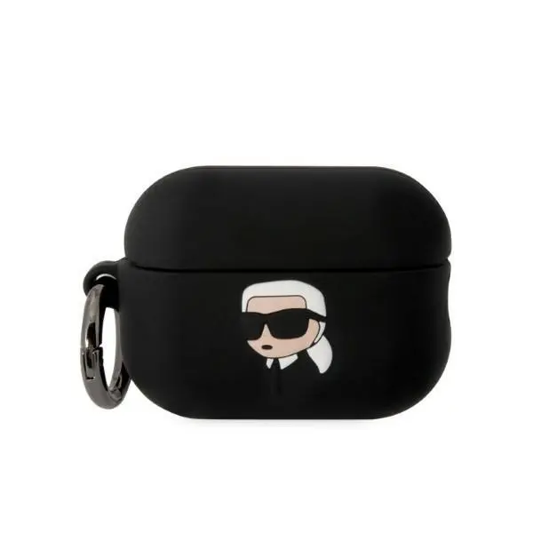 Etui na słuchawki Karl Lagerfeld Silicone Karl Head 3D do AirPods Pro 2 Czarny