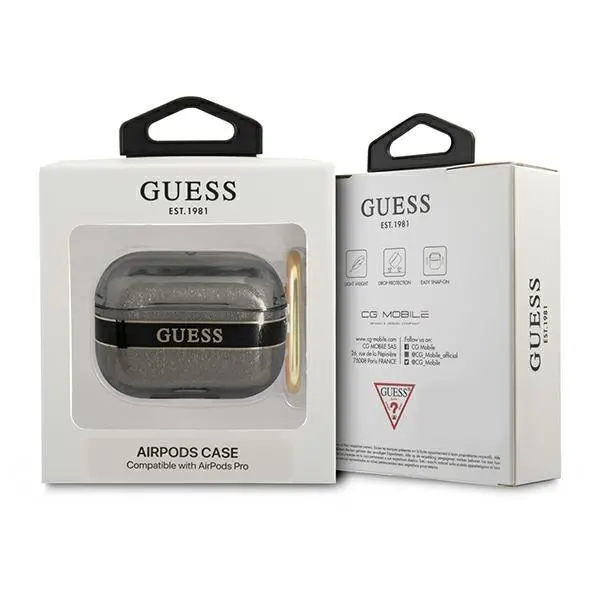 Etui na słuchawki Guess Strap Collection do AirPods Pro Czarny
