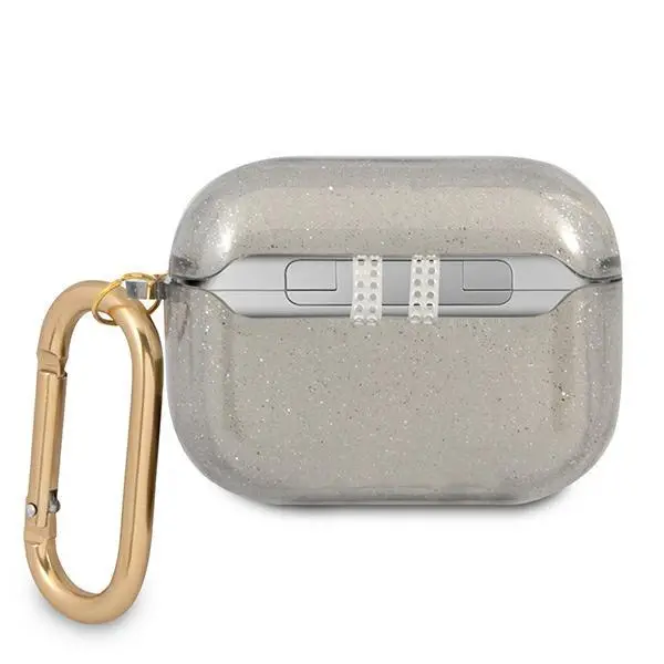 Etui na słuchawki Guess Glitter Collection do AirPods Pro Przezroczysty/Czarny