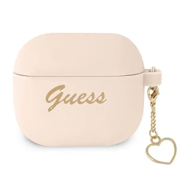 Etui na słuchawki Guess Silicone Charm Heart Collection do AirPods 3 Różowy