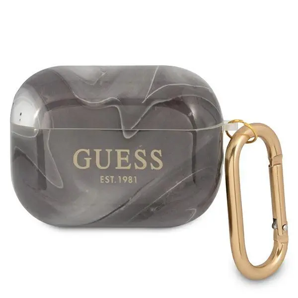 Etui na słuchawki Guess Marble Collection do AirPods Pro Czarno-biały