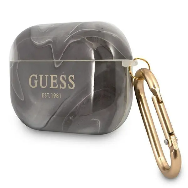 Etui na słuchawki Guess Marble Collection do AirPods Pro Czarno-biały