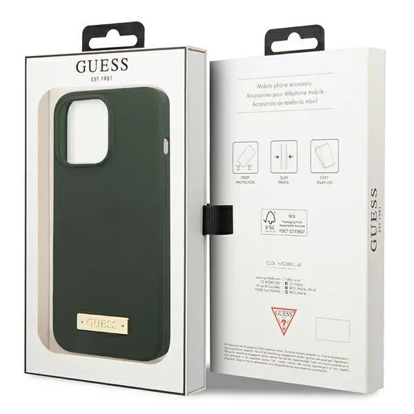Etui Guess Silicone Logo Plate MagSafe GUHMP13XSPLA do iPhone 13 Pro Max