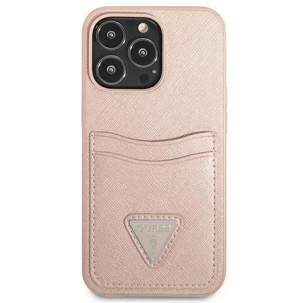 Etui Guess Saffiano Triangle Logo Cardslot GUHCP13XPSATPP do iPhone 13 Pro Max
