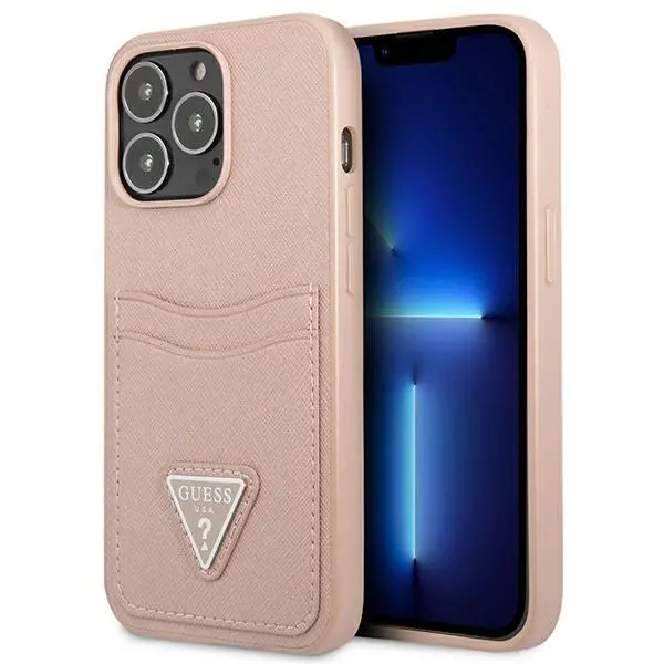 Etui Guess Saffiano Triangle Logo Cardslot GUHCP13XPSATPP do iPhone 13 Pro Max