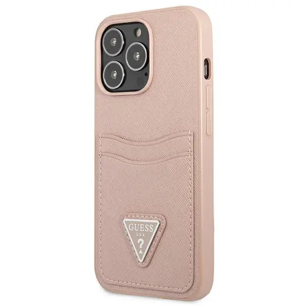 Etui Guess Saffiano Triangle Logo Cardslot GUHCP13XPSATPP do iPhone 13 Pro Max