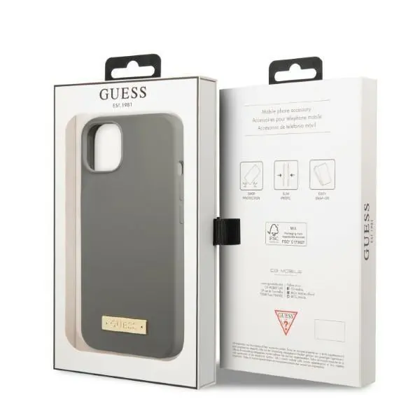 Etui Guess Silicone Logo Plate MagSafe GUHMP13SSPLG do iPhone 13 mini