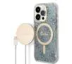 Zestaw Guess GUBPP14XH4EACSB  ładowarka indukcyjna + etui 4G Print MagSafe do iPhone 14 Pro Max