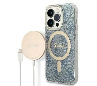 Zestaw Guess GUBPP14XH4EACSB ładowarka indukcyjna + etui 4G Print MagSafe do iPhone 14 Pro Max