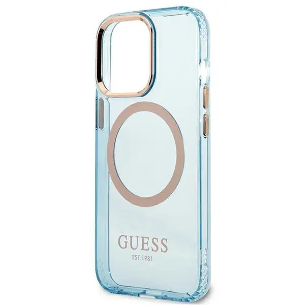 Etui Guess Gold Outline Translucent MagSafe GUHMP13LHTCMB do iPhone 13 Pro / 13