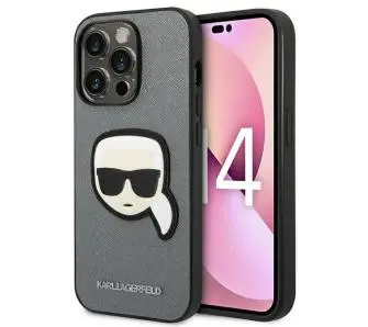 Etui Karl Lagerfeld Saffiano Karl`s Head Patch KLHCP14LSAPKHG do iPhone 14 Pro