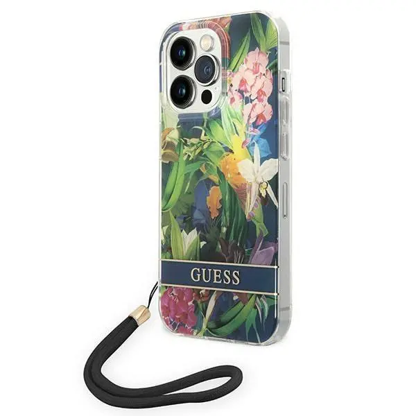 Etui Guess Flower Strap GUOHCP14XHFLSB do iPhone 14 Pro Max