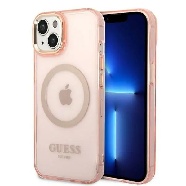 Etui Guess Gold Outline Translucent MagSafe GUHMP14MHTCMP do iPhone 14 Plus
