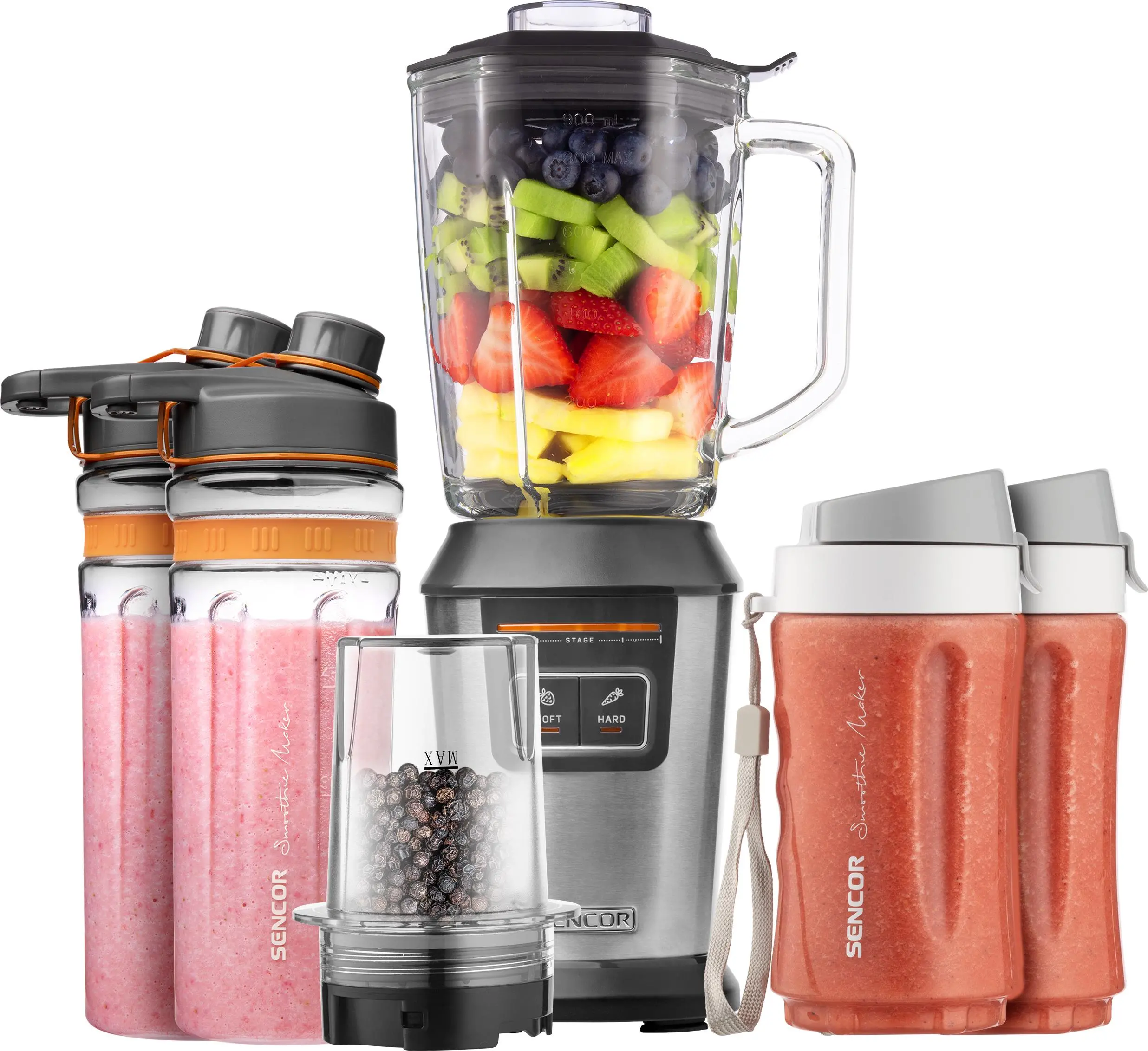 Blender kielichowy Sencor SBL 7570SS 0,9l Młynek 4 butelki