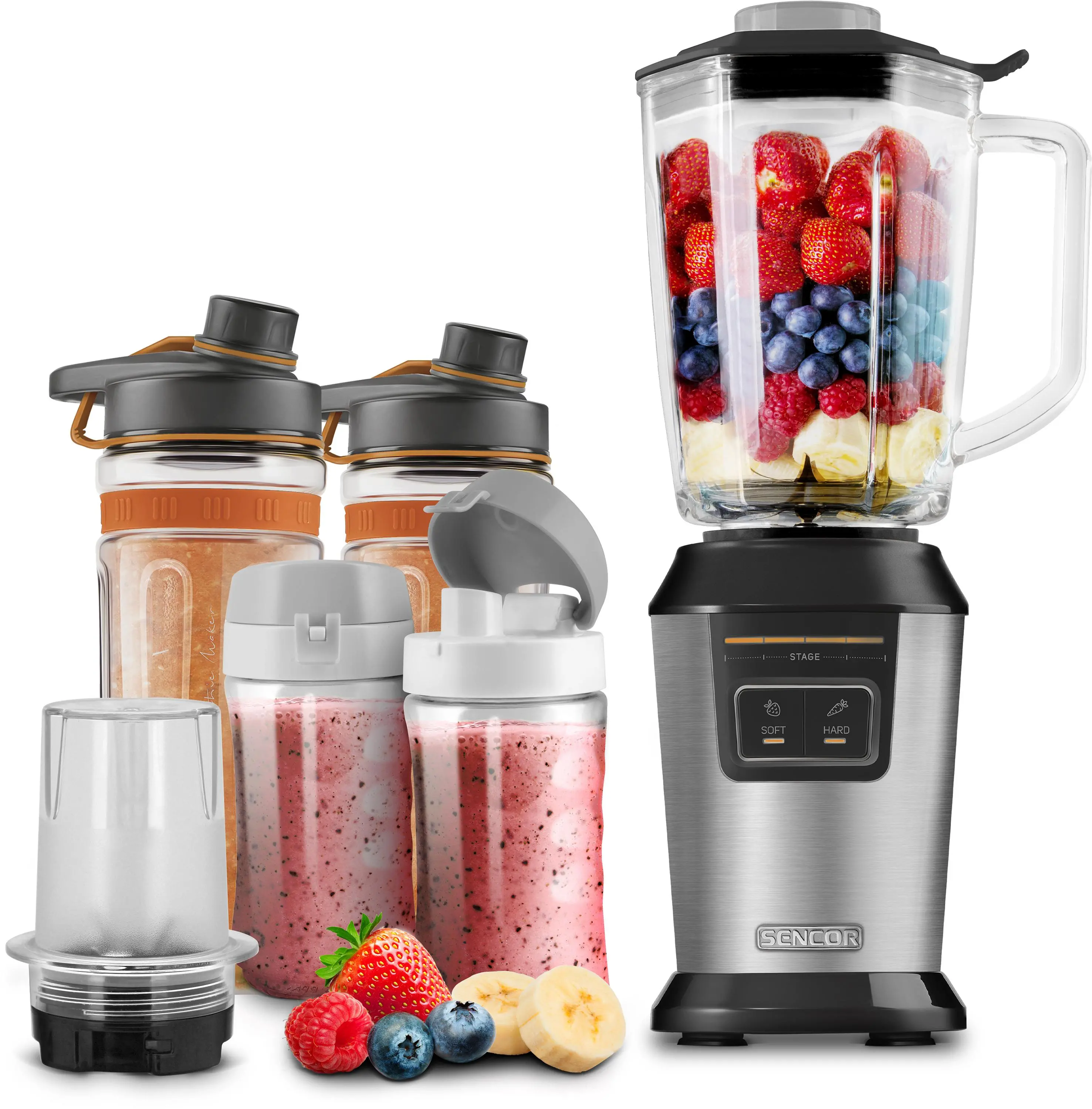 Blender kielichowy Sencor SBL 7570SS 0,9l Młynek 4 butelki