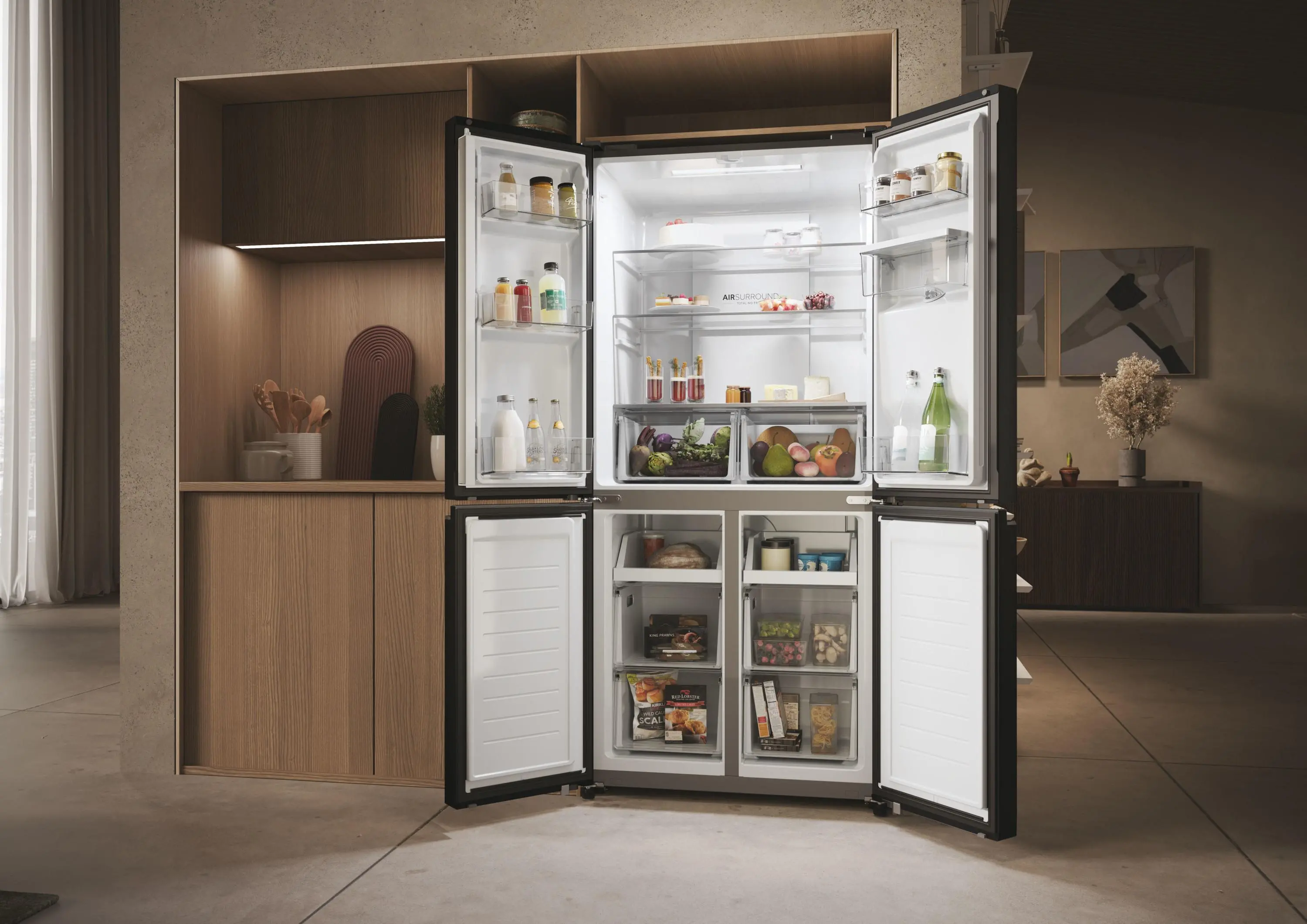 Lodówka Haier Seria 5 HCR3818ENPT Pełny No Frost 181,5cm Komora świeżości Czarny