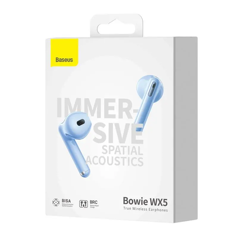 Słuchawki bezprzewodowe Baseus Bowie WX5 Douszne Bluetooth 5.3 Niebieski