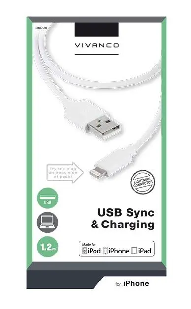 Kabel Vivanco 36299 1,2m Biały