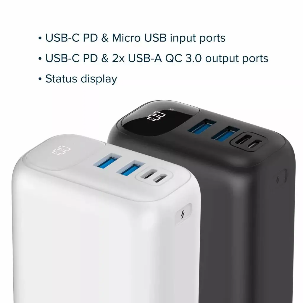 Powerbank Canyon PB-301 Biały 30000mAh OC 3.0 PD 20W Biały