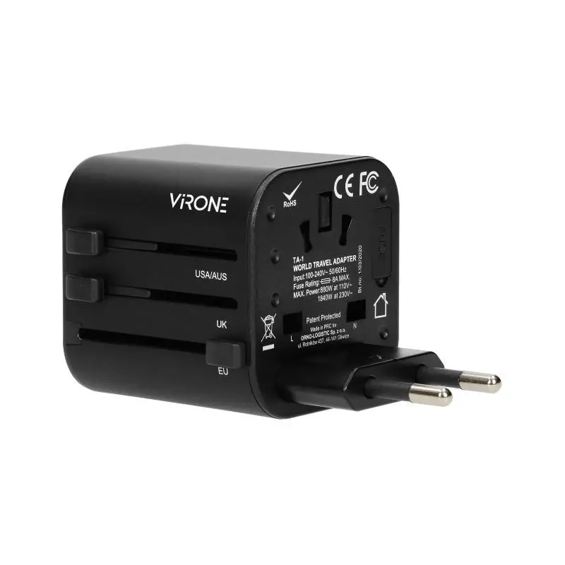 Adapter podróżny Virone TA-1 - 100-240V, 8A