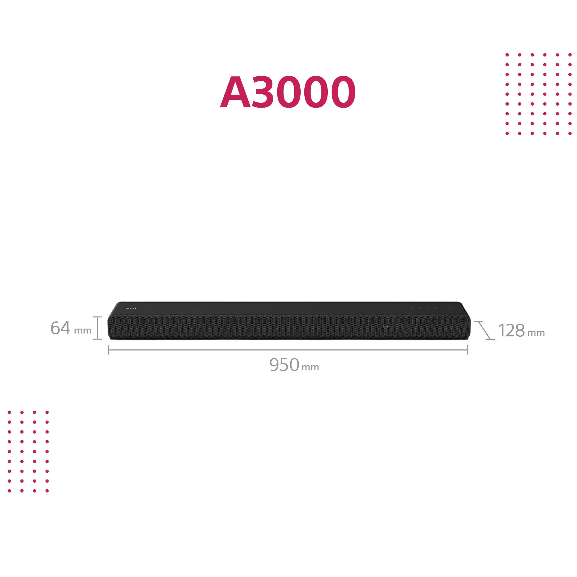 Soundbar Sony HT-A3000 3.1 Wi-Fi Bluetooth AirPlay Chromecast Dolby Atmos DTS X + subwoofer SA-SW3 + głośniki SA-RS3S